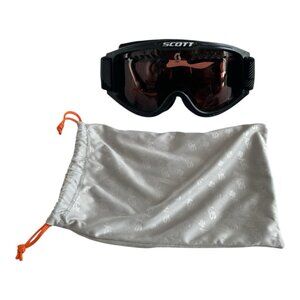 SCOTT Adult Ski Snowboard Goggles Black Frame Bronze Tint Anti-Fog Lens w/ Pouch